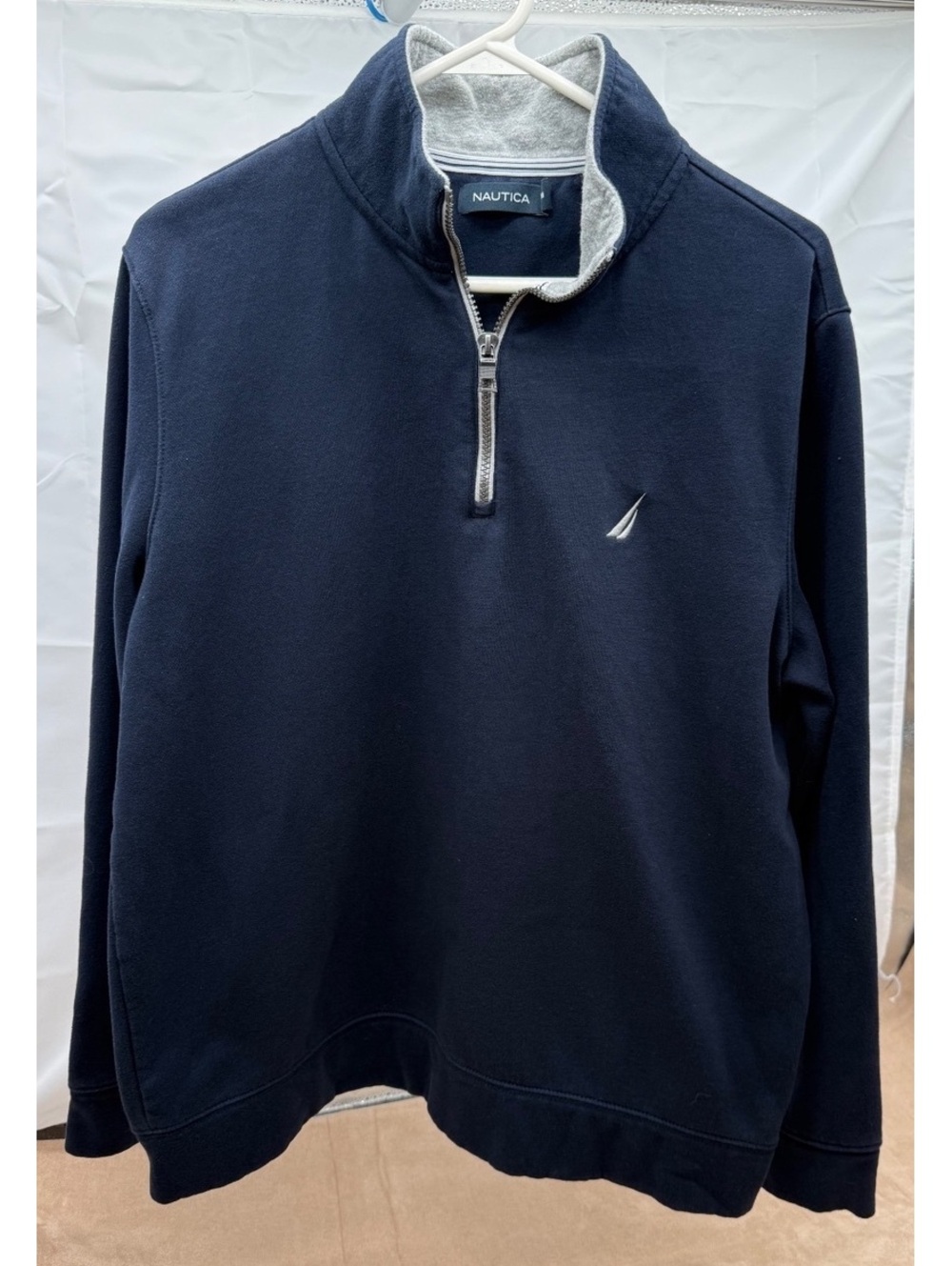 Nautica Men's Navy Blue Half-Zip Pullover Sweatshirt Medium